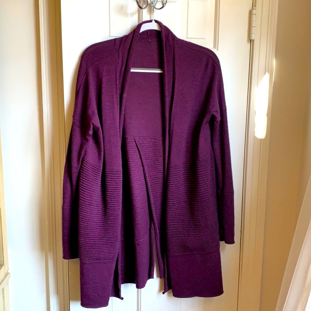 Lulu Lemon Sit In Lotus Wrap Merino Wool Cardigan Tunic Sweater